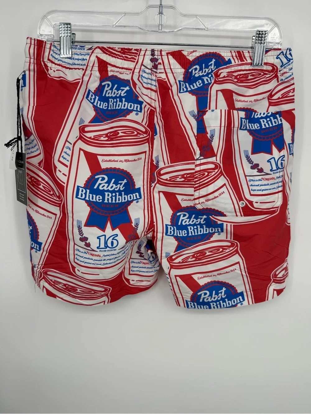 Pabst Blue Ribbon Red & White Men’s Swim Trunks